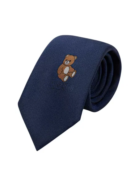 Moschino krawat jedwabny niebieski