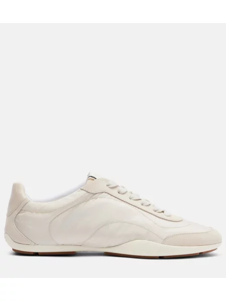 Sneakerși Brunello Cucinelli din piele de căprioară alb