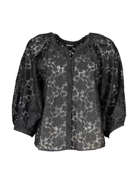 Długa koszula Desigual z długim rękawem czarna