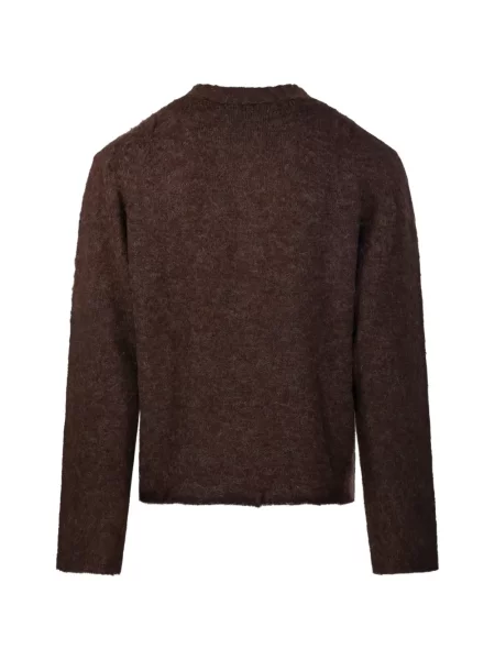 Pulover Diana Studio cu guler henley maro
