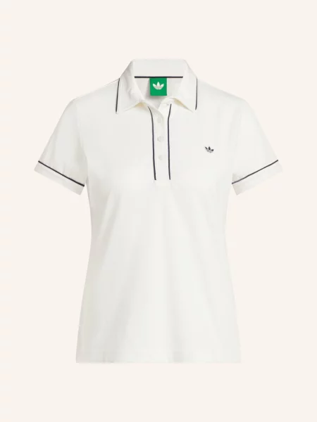 Adidas Originals Žerzejová Polokošile Originals Solid krémová / tmavě modrá bílé