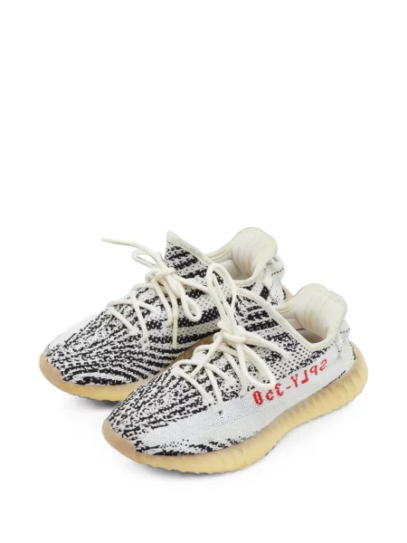 Sneakerși Adidas Yeezy cu model zebră alb