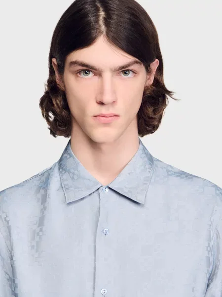 Рубашка Sandro голубая