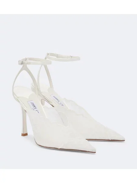 Pantofi cu toc Jimmy Choo din piele alb