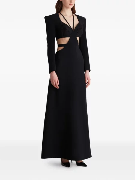 Maxi rochie maxi Violante Nessi cu broderie de costum negru