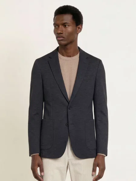 Boss Oblekové Sako Beckham Slim Fit Z Džerseju medium grey šedé