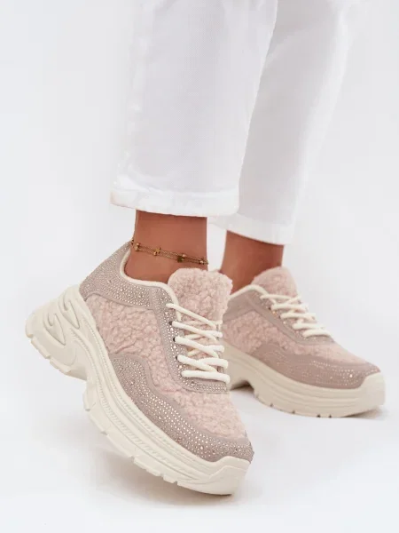 Křišťálové tenisky Boto béžové