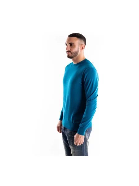Dzianinowy sweter Paolo Pecora niebieski