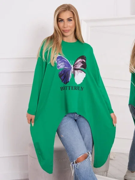 Bluza Kesi s potiskom zelena