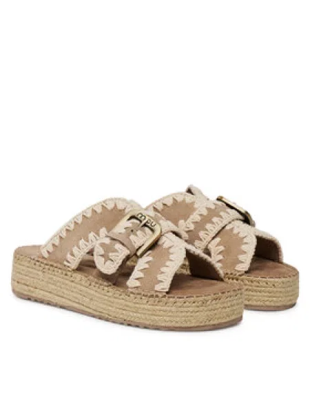 Mou Espadrilky Jute sandal Růžová béžové