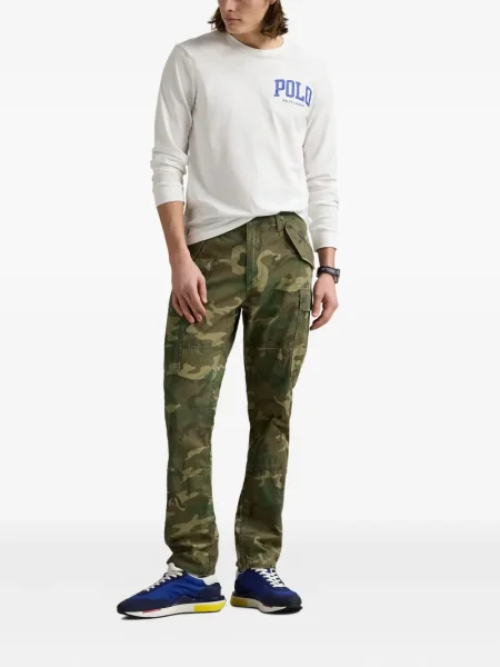 Iš natūralios odos trumpas dryžuotos polo marškinėliai Polo Ralph Lauren pilka
