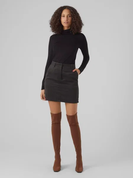 Vero Moda Bluză cu gât Alberte negru