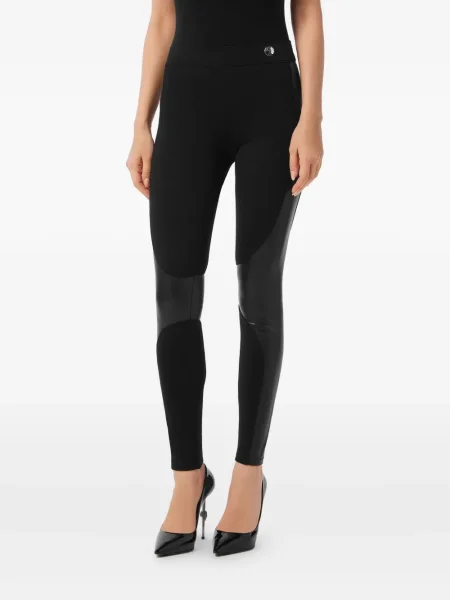 Leggings Philipp Plein din piele negru