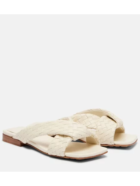 Sandale Bottega Veneta din piele alb