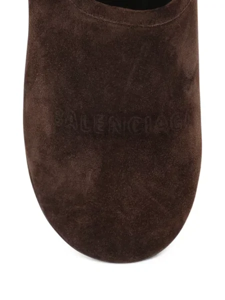 Papuci tip mules Balenciaga cu platformă maro