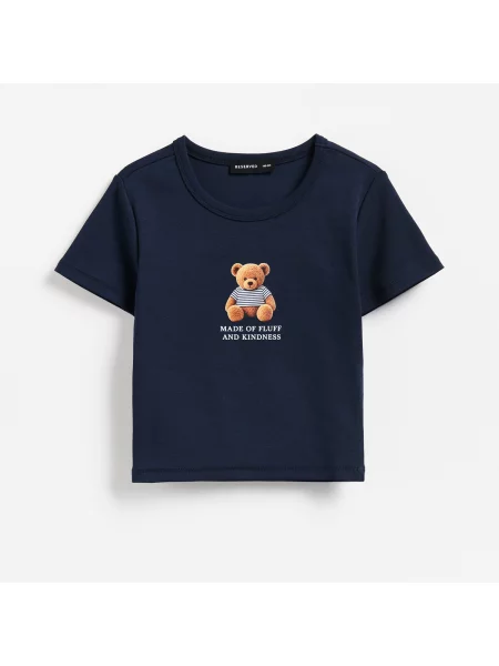 Reserved Mintás póló tengerészkék
