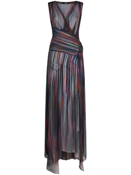 Rochie maxi Etro de mătase negru