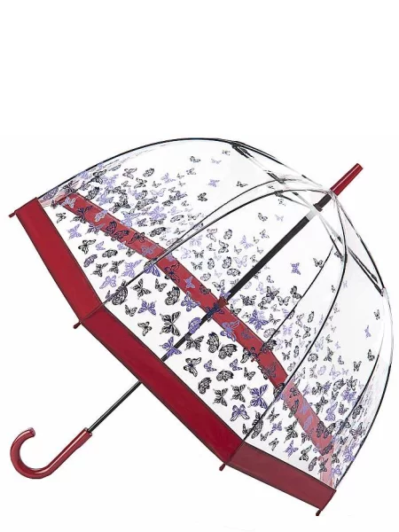 Fulton Umbrellas Парасолька-тростина Червоний/чорний Полівінілхлорид ПВХ чорна