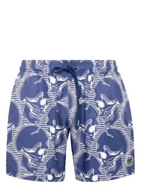 Slip de baie Philipp Plein cu imagine albastru