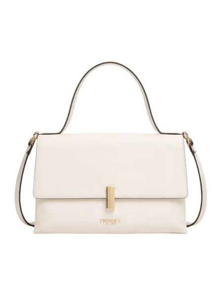 Torebka crossbody Twinset skórzana beżowa