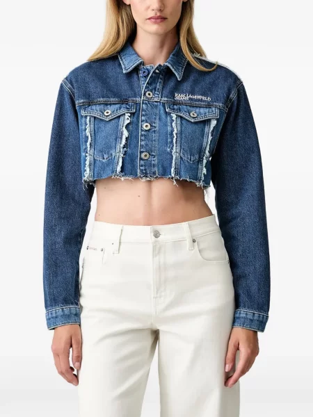 Decupat geacă de blugi Karl Lagerfeld Jeans albastru