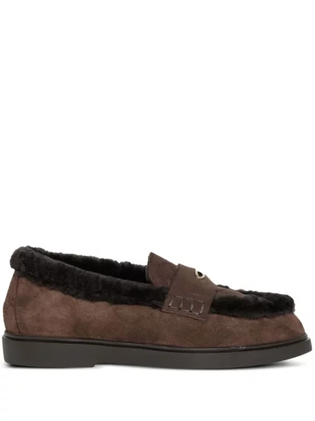Garnitură de blană pantofi loafer Roberto Festa cu blană maro