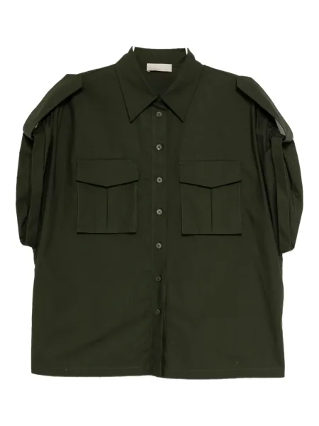 Cămașă Elie Saab din poplin verde