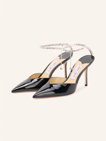 Jimmy Choo Sling Lodičky Saeda 85 S Ozdobnými Kamínky černá
