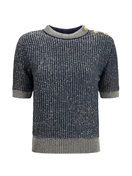 Pulover Balmain cu paiete albastru