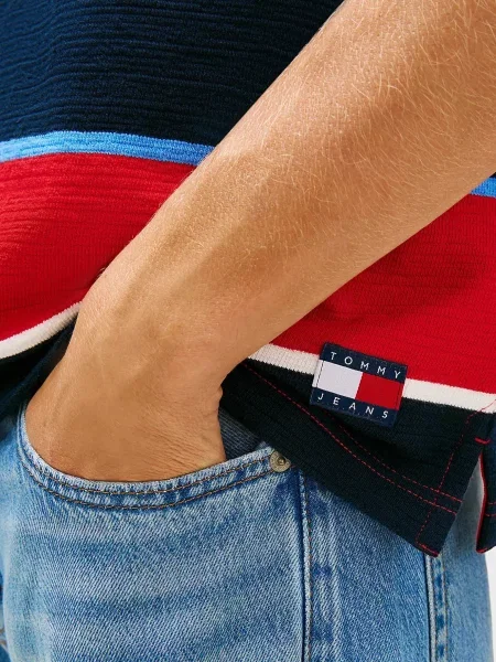 Поло Tommy Jeans в полоску