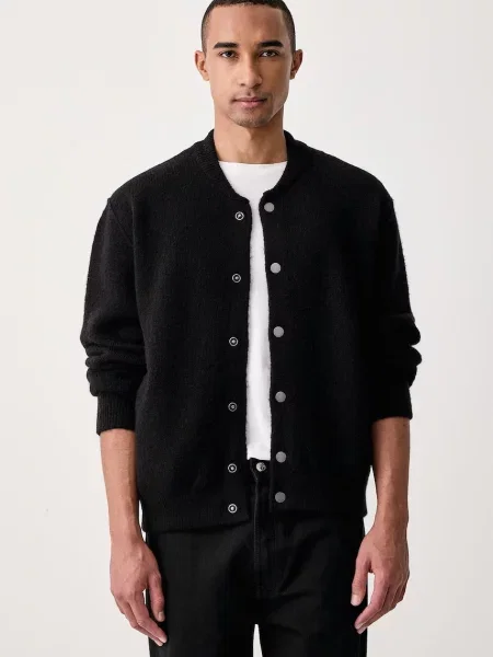 Marc O'Polo cardigan pentru bărbați cu lână negru