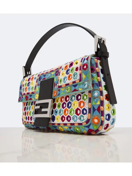 Geantă tip baghetă Fendi cu broderie