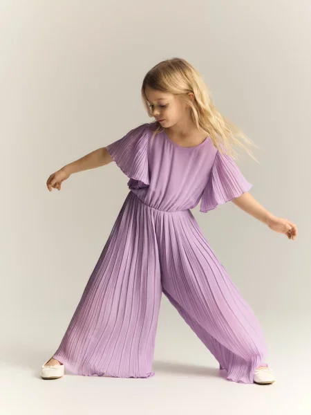 Reserved Комбінезон із плісированої тканини лавандовий 