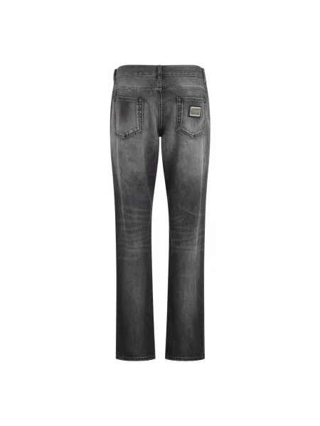 Jeansy straight leg Dolce And Gabbana szare