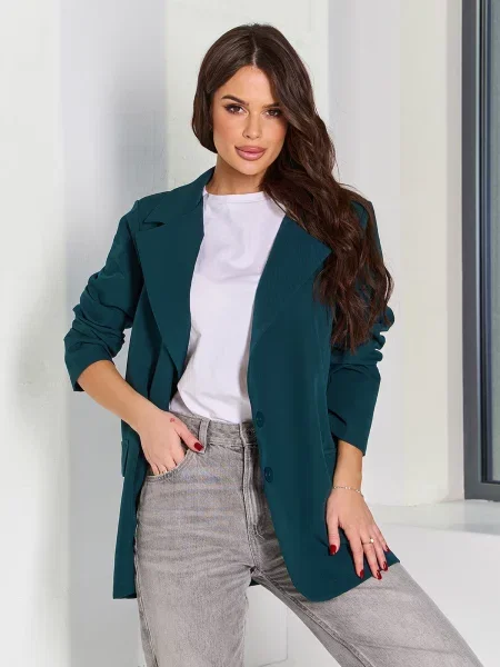 Піджак ISSA Plus комбінований верх зелений