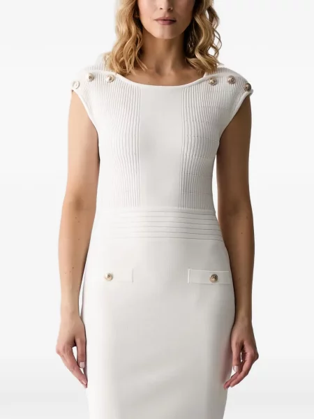 Rochie midi Guess tricotate alb