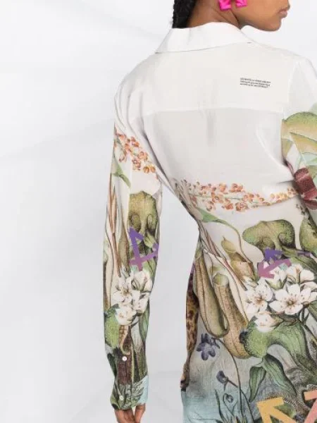 Sukienka koszulowa Off-white z nadrukiem biała