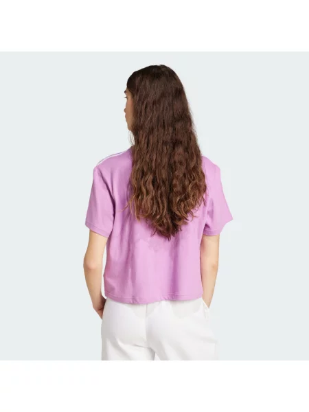 Top Adidas w paski z dżerseju fioletowy