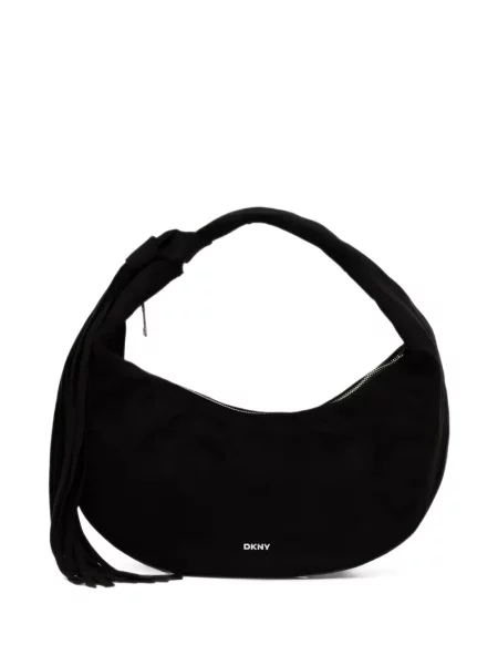 Geantă shopper Dkny cu franjuri negru
