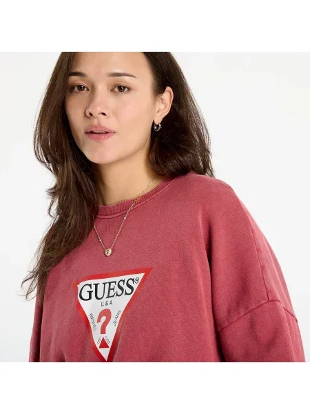 Φούτερ Guess Jeans Cn Os Iconic Tria Washed Red M κόκκινο