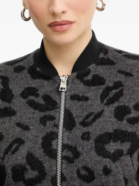 Geacă Silvian Heach cu imagine cu model leopard gri