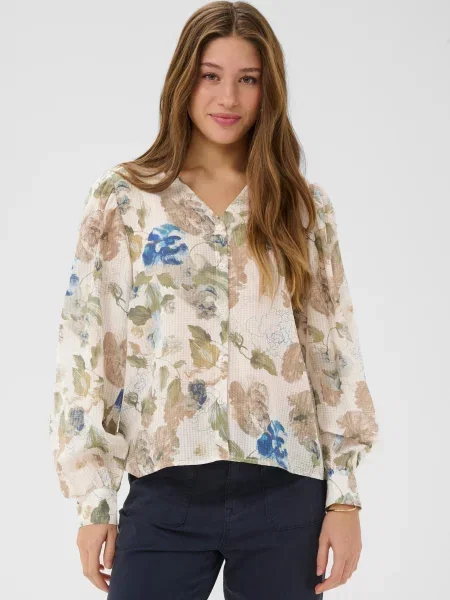 Cream Bluză CRLucia / albastru / maro / verde bej