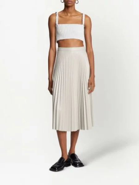 Plisuotas odinis sijonas Proenza Schouler White Label balta
