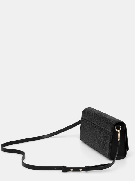 Lniana torebka Tommy Hilfiger czarna