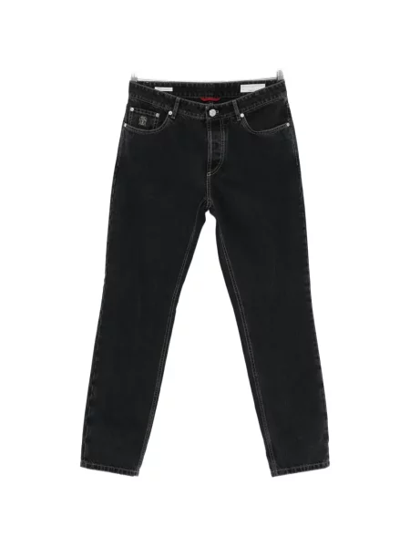 Džíny Brunello Cucinelli s autogramem šedé