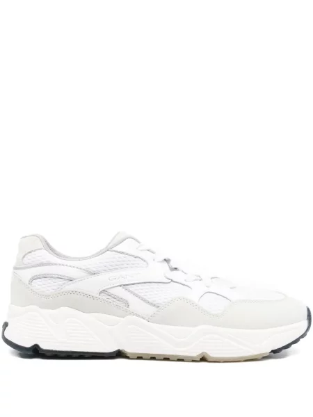 Sneakerși Gant cu șireturi din piele de căprioară alb