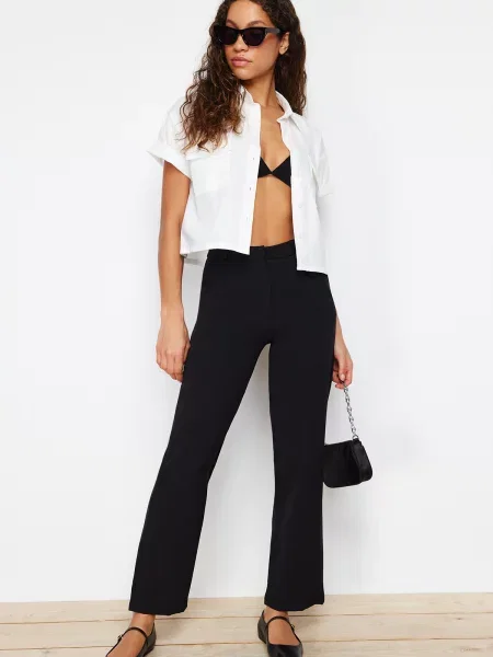 Pantaloni Trendyol fără toc negru