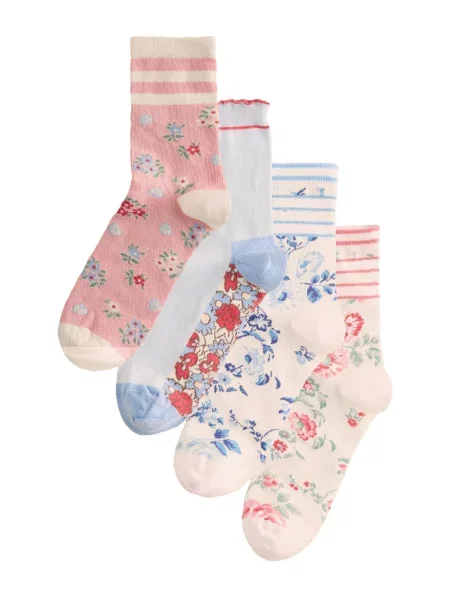 Cath Kidston Ponožky světlemodrá / růžová / starorůžová bílá