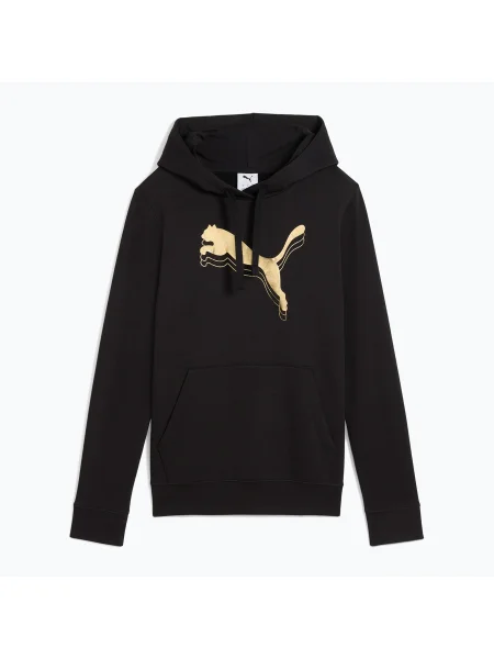 Hanorace pentru femei PUMA ESS Metalic Hoodie TR puma black/metallic gold negru