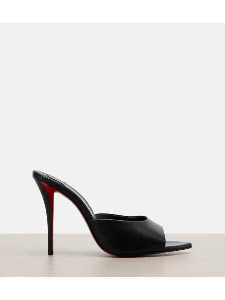 Papuci tip mules Christian Louboutin din piele negru